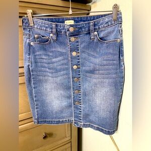 Daniel Cremieux Blue Knee-Length Denim Skirt Casual